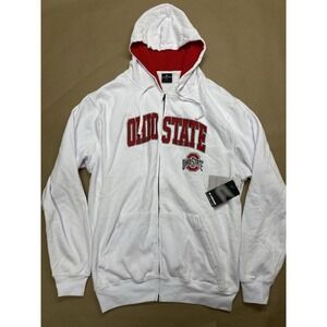 Colosseum White Ohio State Buckeyes Arch & Logo 3.0 Full-Zip Hoodie Men's XL